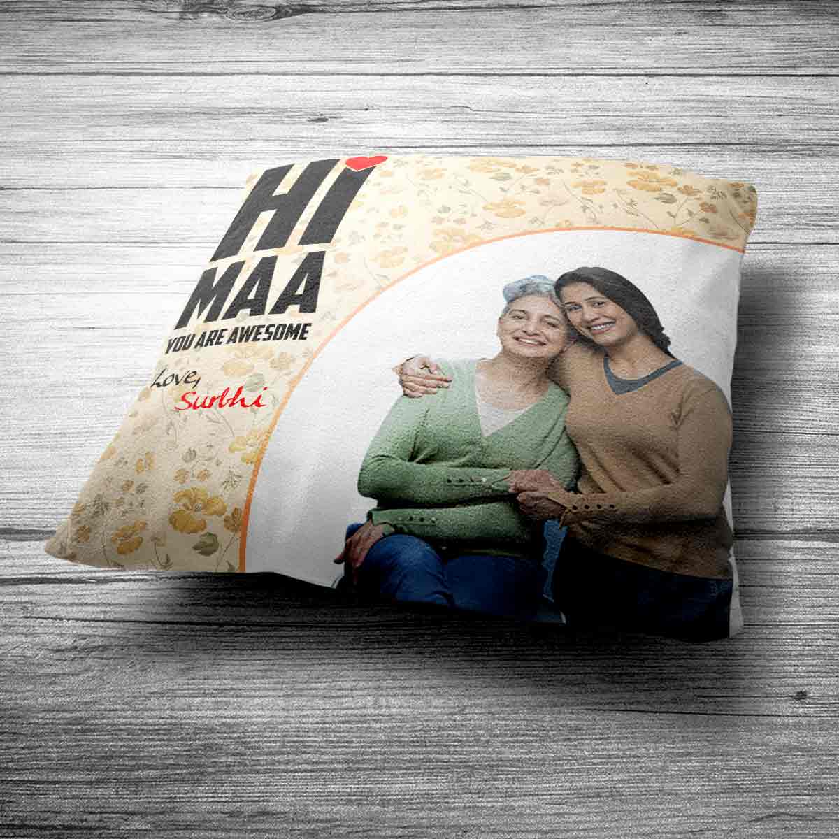 Customized Hi Maa You are Awesome Photo Cushion Gift for Mom 6