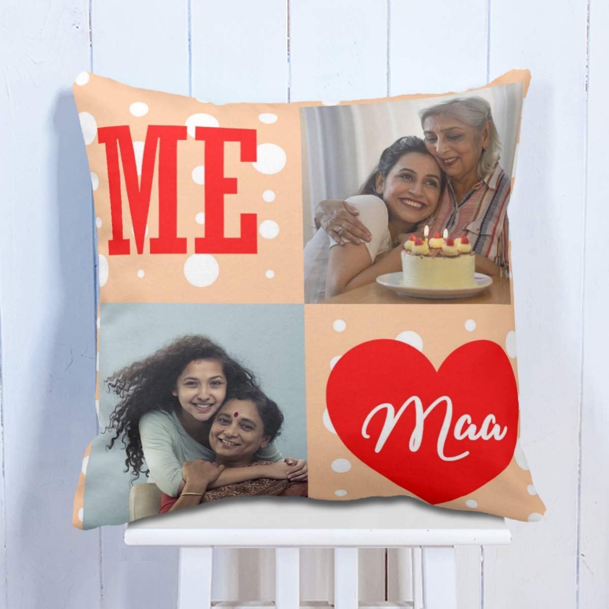 Personalized Me & Maa Photo Cushion Gift for Mom 1