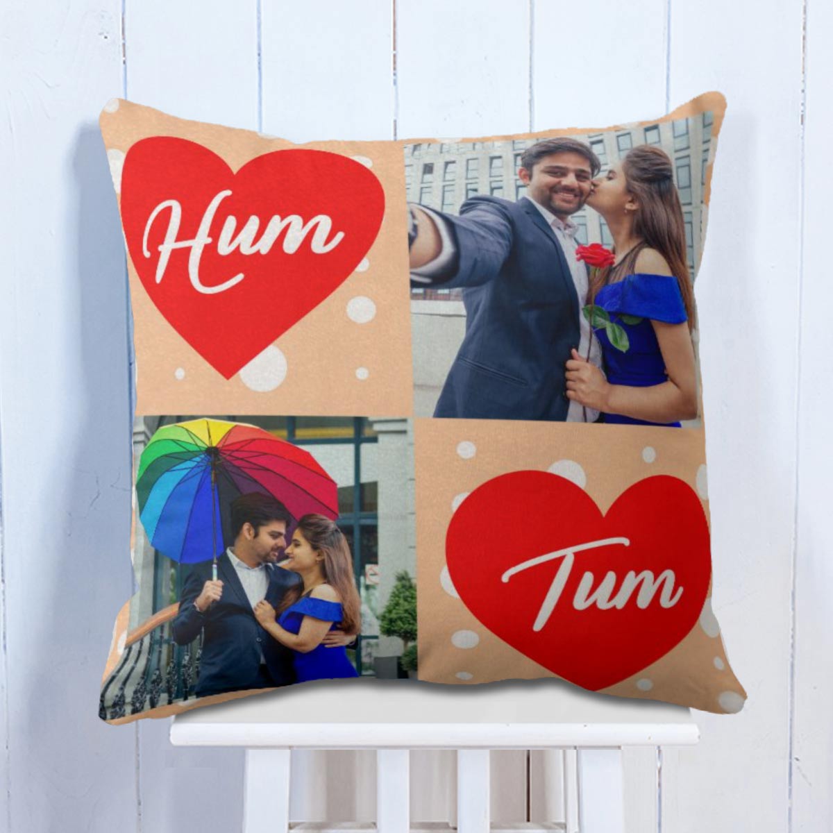 Personalized Hum Tum Photo Cushion Gift for Valentine's Day 1