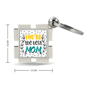 You are the Best Mom Square Metal Keychain-3
