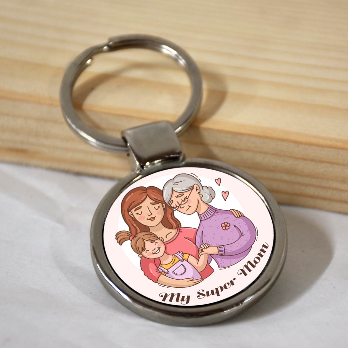 My Super Mom Metal Keychain Gift For Mother's Day 1