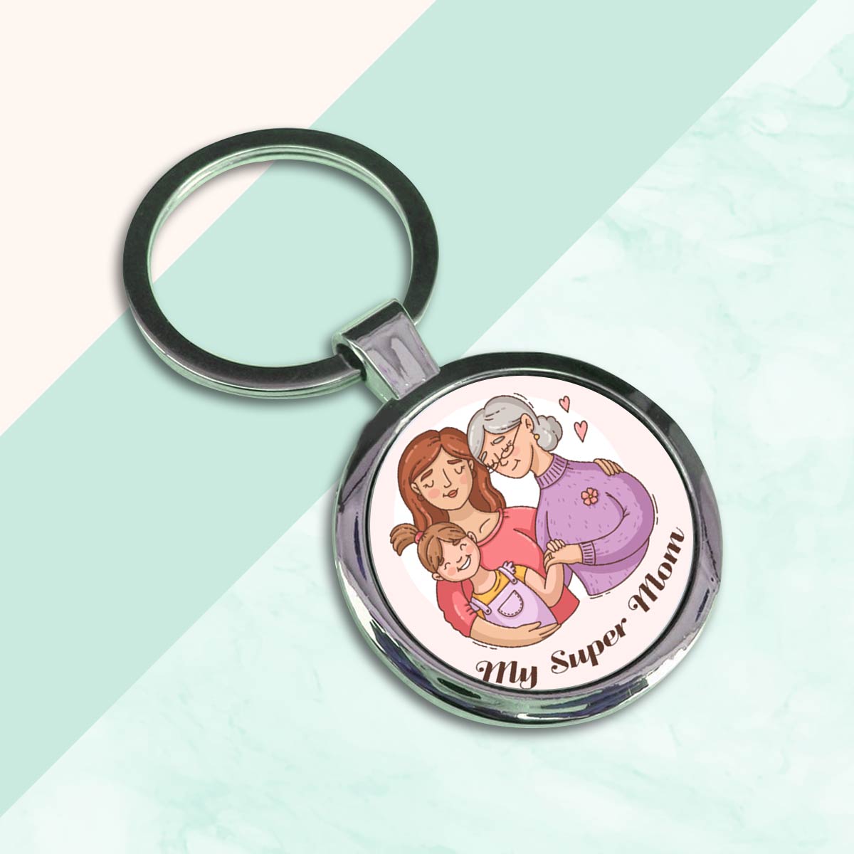My Super Mom Metal Keychain Gift For Mother's Day 2