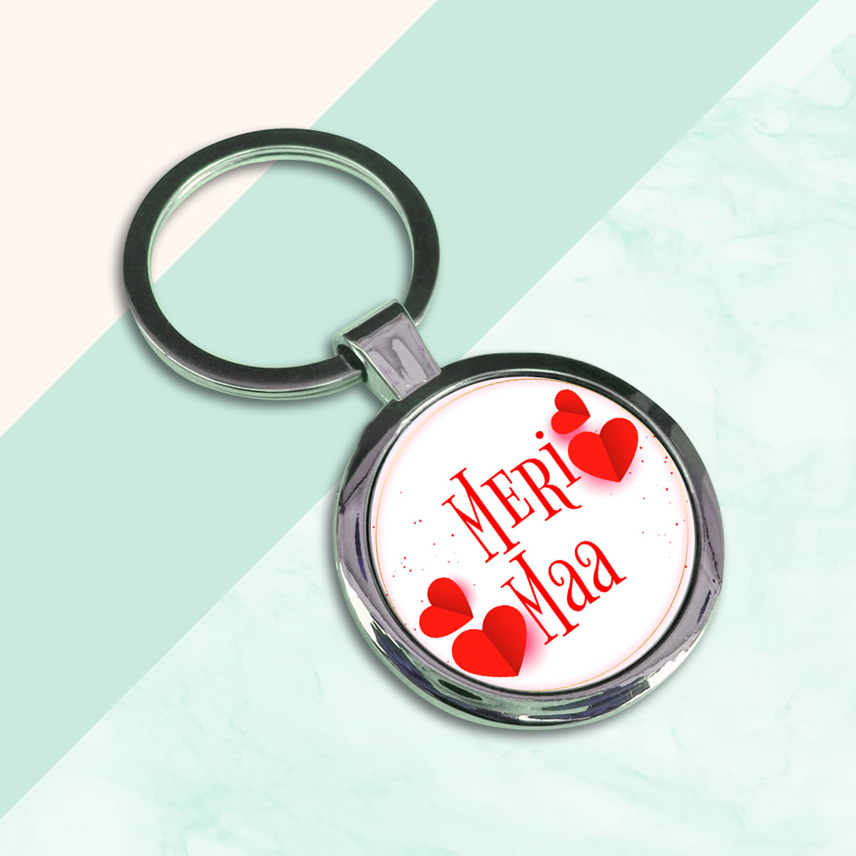 Meri Maa Round Metal Keychain Gift For Mother's Day 2