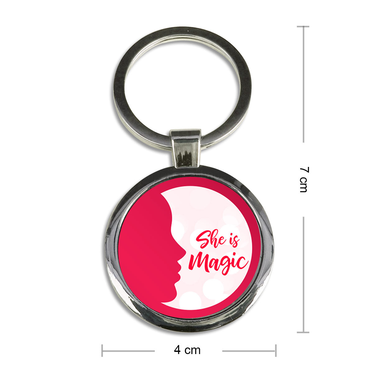 She is Magic Round Metal Keychain for Mom-4