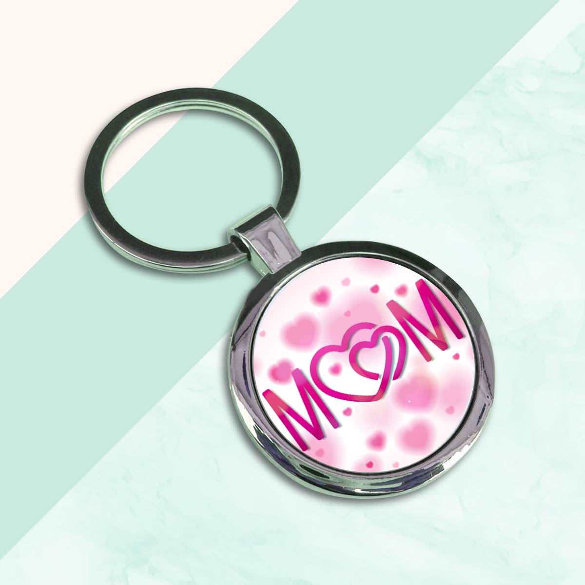 Mom Round Metal Keychain Gift For Mother's Day-2
