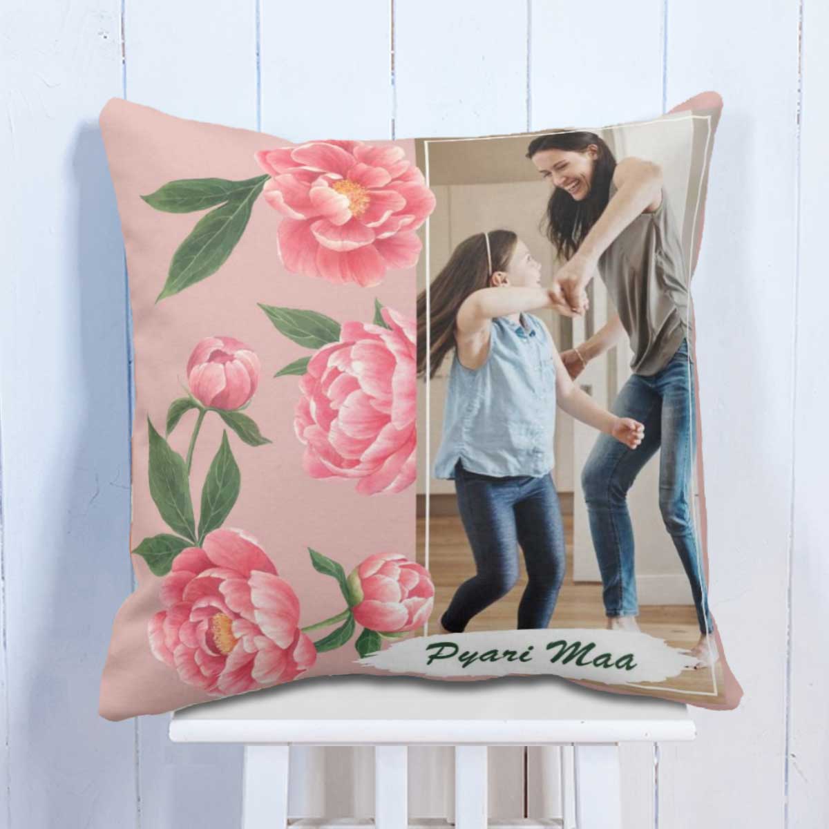 Personalized Pyari Maa Photo Cushion Gift for Mother's Day 1