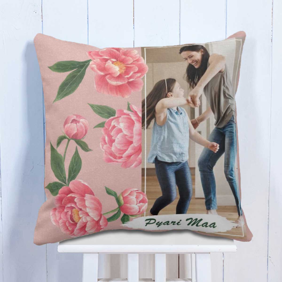Personalized Pyari Maa Photo Cushion Gift for Mother's Day 5
