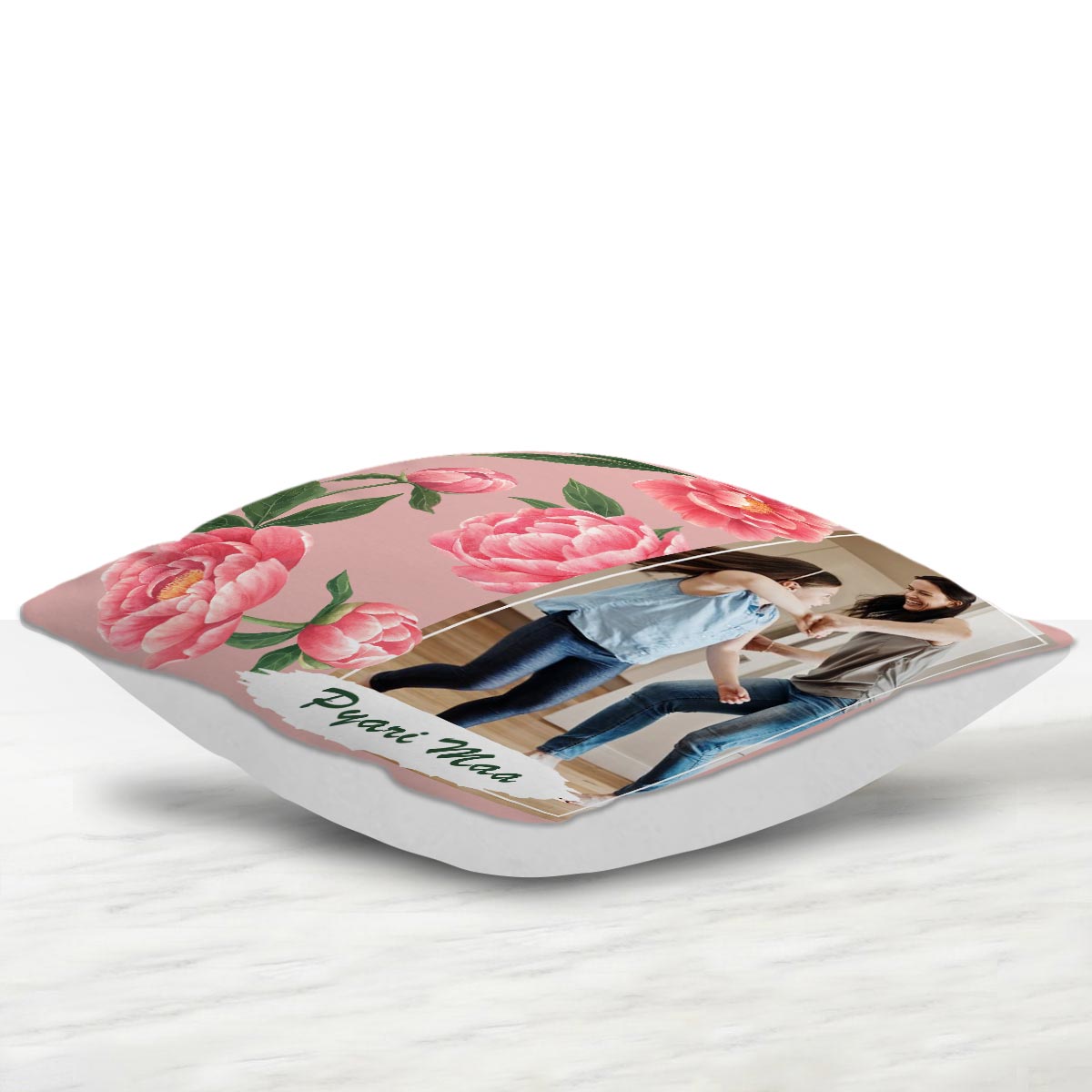 Personalized Pyari Maa Photo Cushion Gift for Mother's Day 2