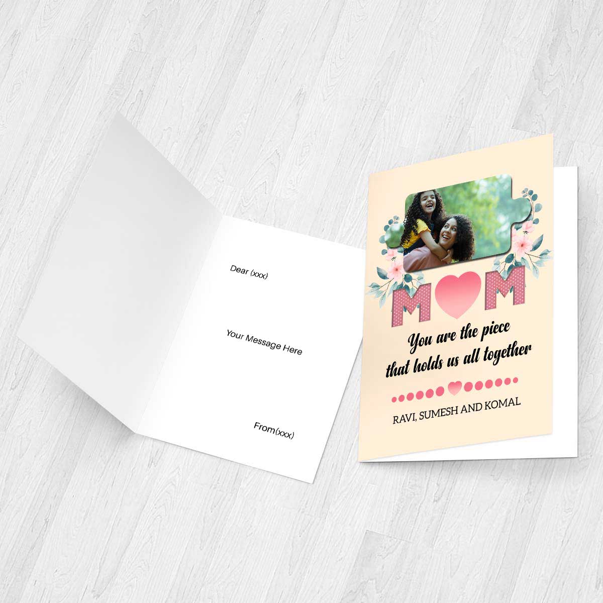 Personalised Mom Hold Us All Together Greeting Card For Mother's Day 2