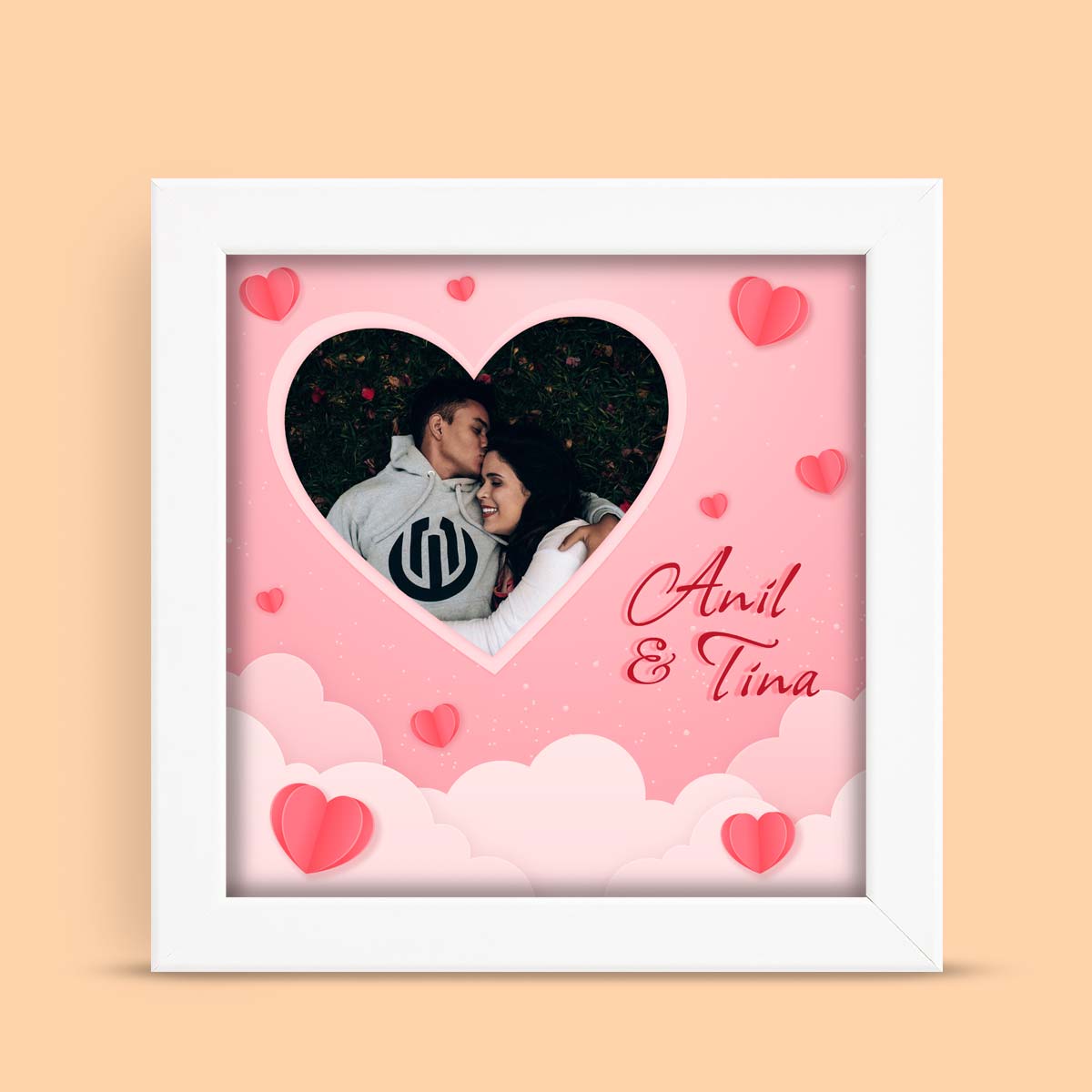 Personalised Heart Wooden Photo Frame