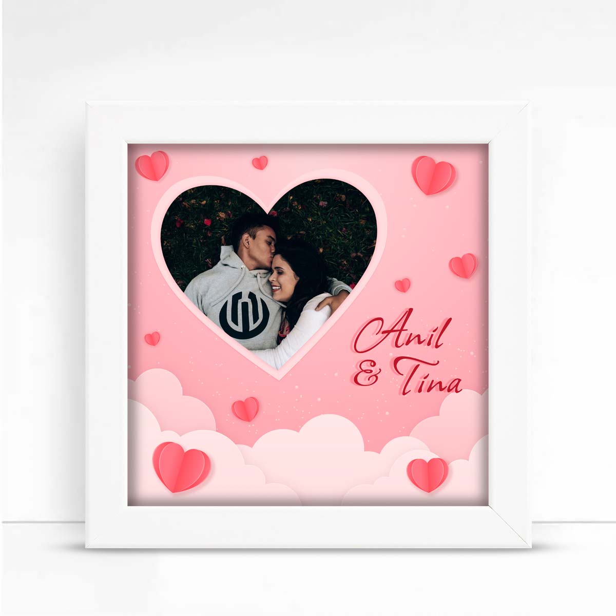 Personalised Heart Wooden Photo Frame