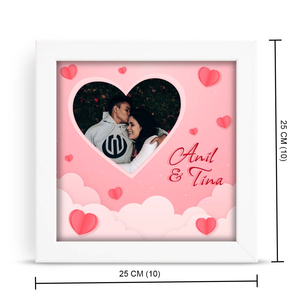 Personalised Heart Wooden Photo Frame