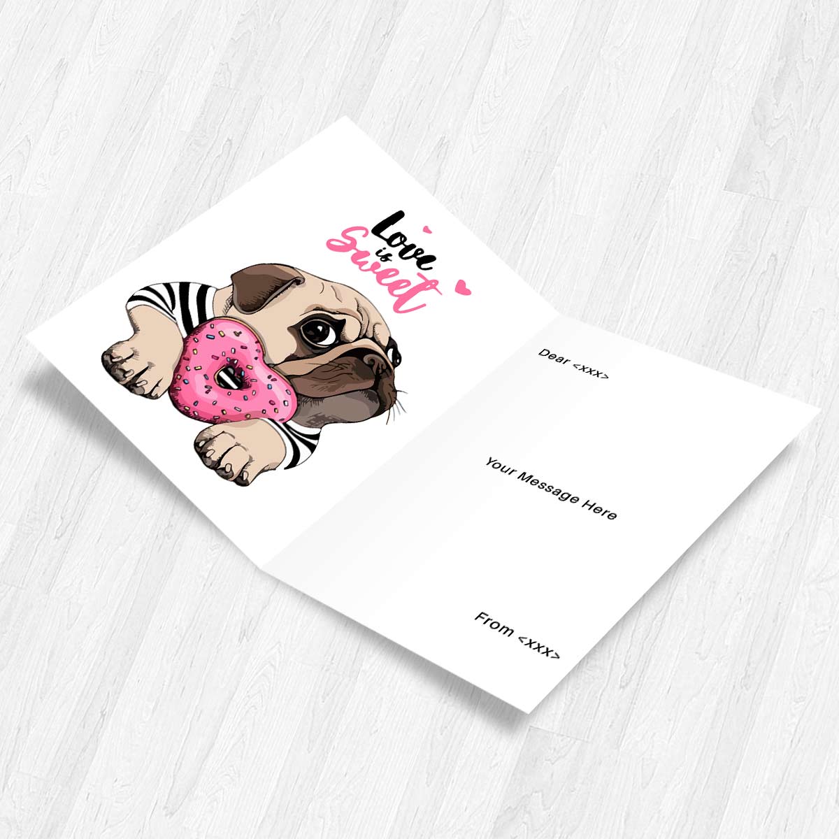 Personalised Love is Sweet Greeting Card-2