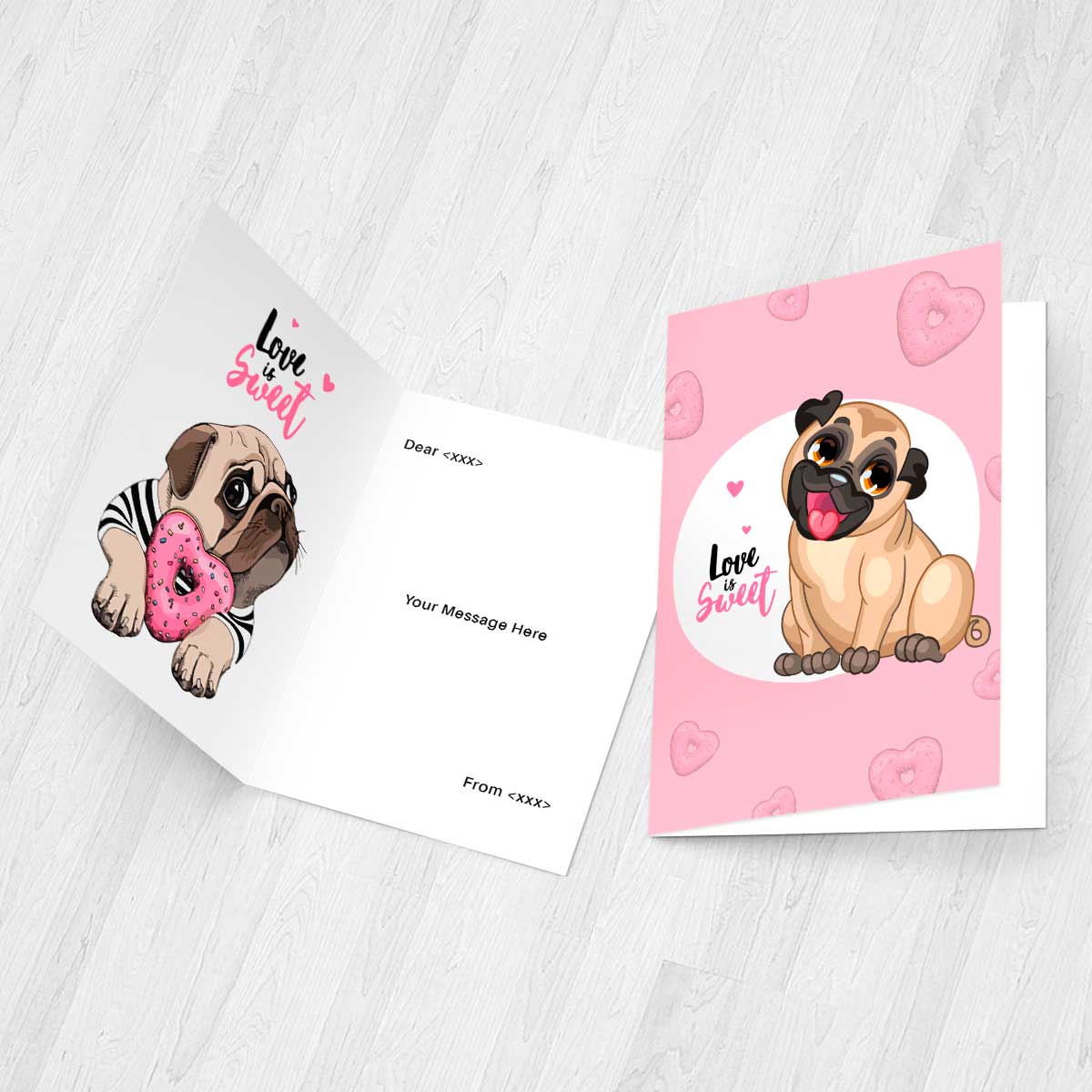 Personalised Love is Sweet Greeting Card-3