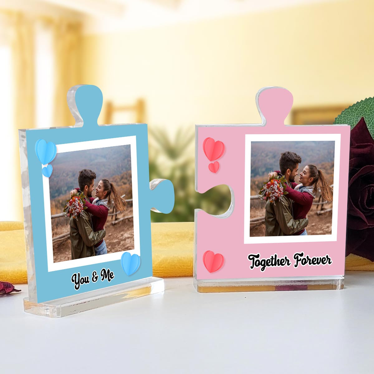 Personalised You & Me Together Forever Acrylic Puzzle Keepsake Set-1