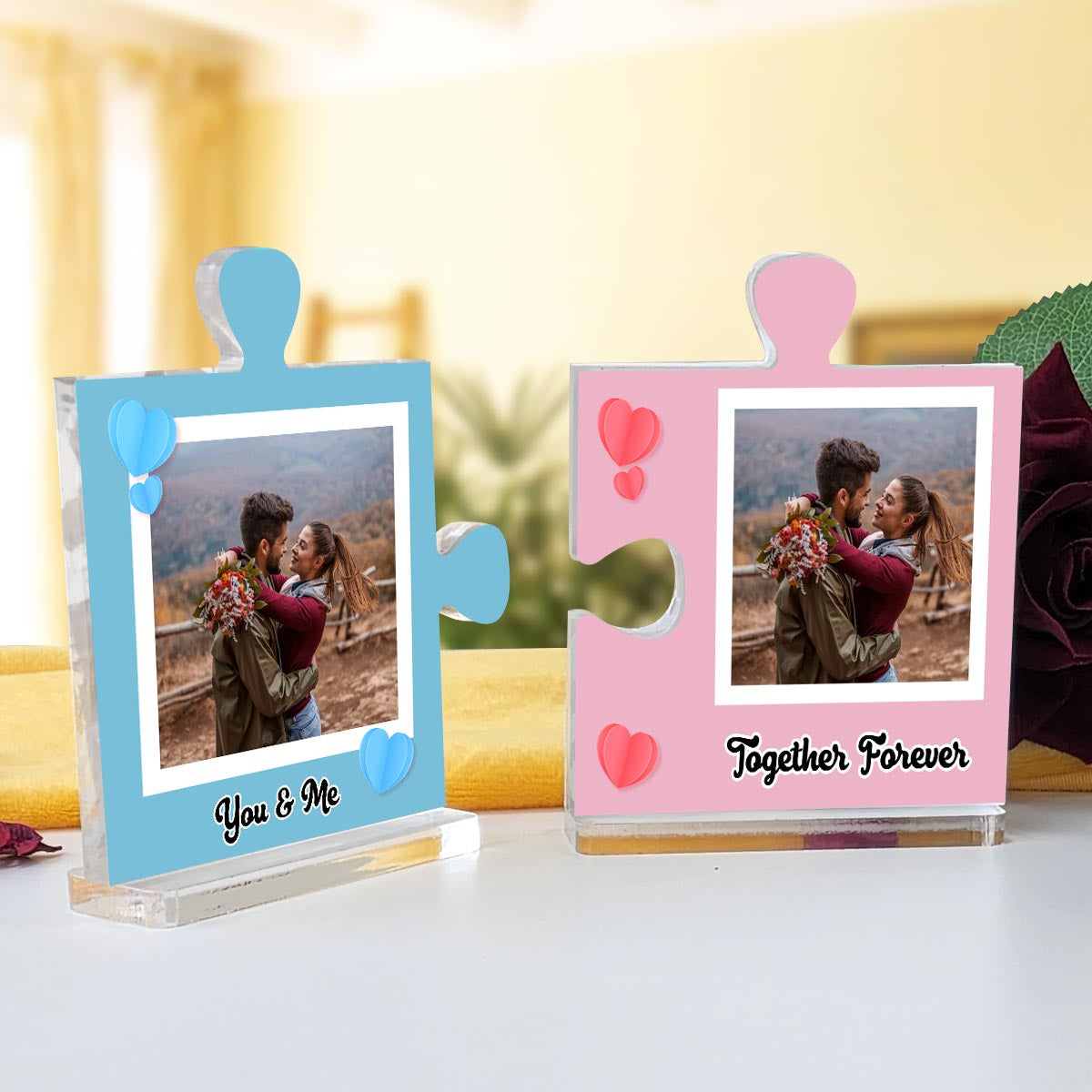 Personalised You & Me Together Forever Acrylic Puzzle Keepsake Set-2