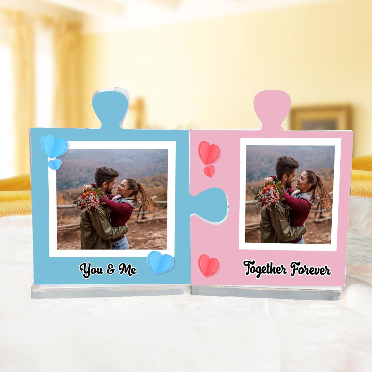 Personalised  You & Me Together Forever Acrylic Puzzle Keepsake Set-4