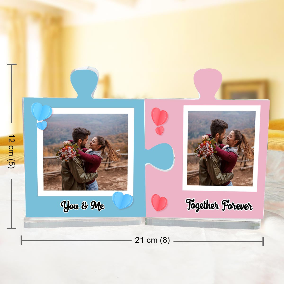 Personalised  You & Me Together Forever Acrylic Puzzle Keepsake Set-5