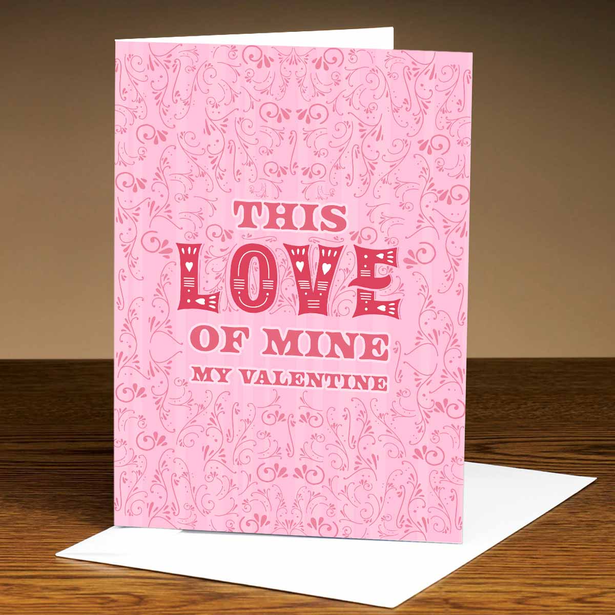 Personalised My Love Valentines Pink Mirror Card-3