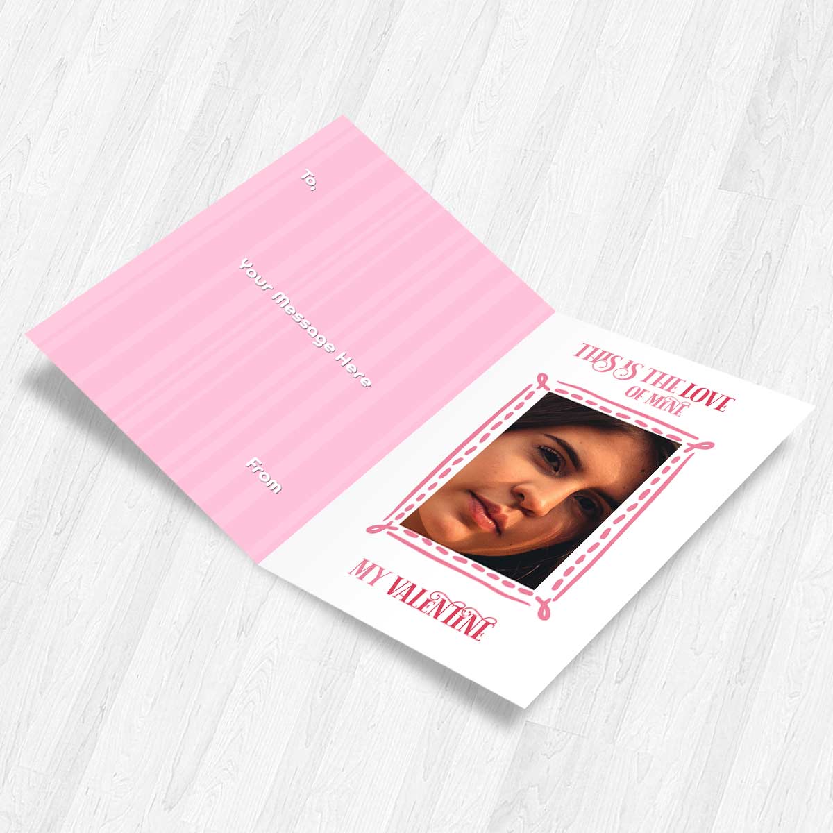 Personalised My Love Valentines Pink Mirror Card-4