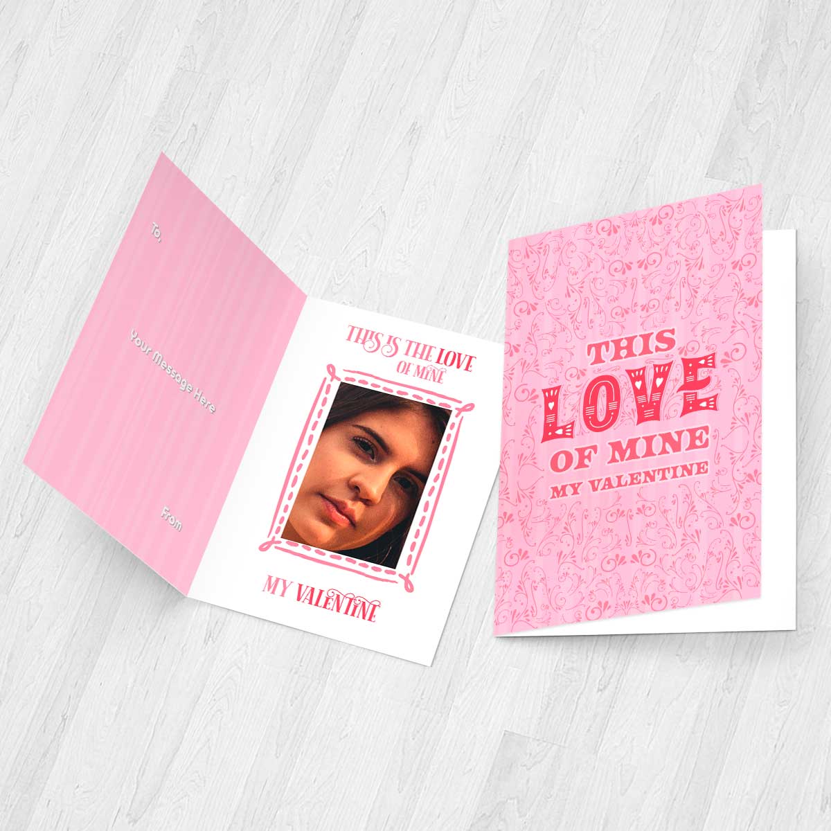 Personalised My Love Valentines Pink Mirror Card-1