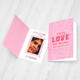 Personalised My Love Valentines Pink Mirror Card