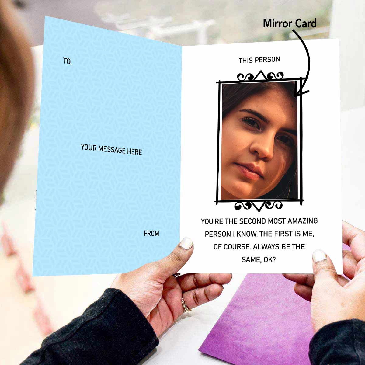 Personalised Award for the most Awesome Person Mirror Card-2