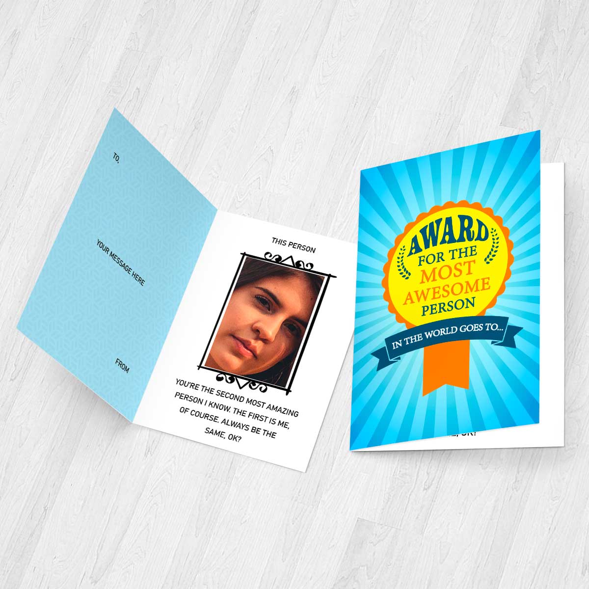 Personalised Award for the most Awesome Person Mirror Card-1