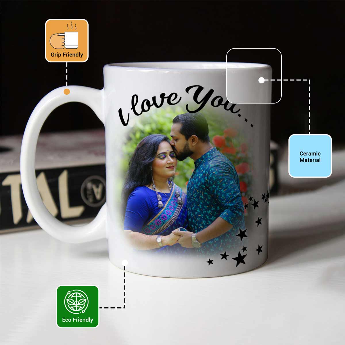 Personalized I Love You To The Moon And Back Valentine's Coffee Mug-4