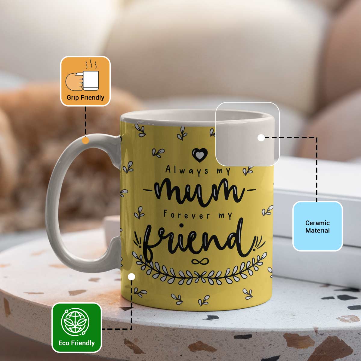 Always My Mum Forever My Friend Coffee Mug Gift For Mom-2