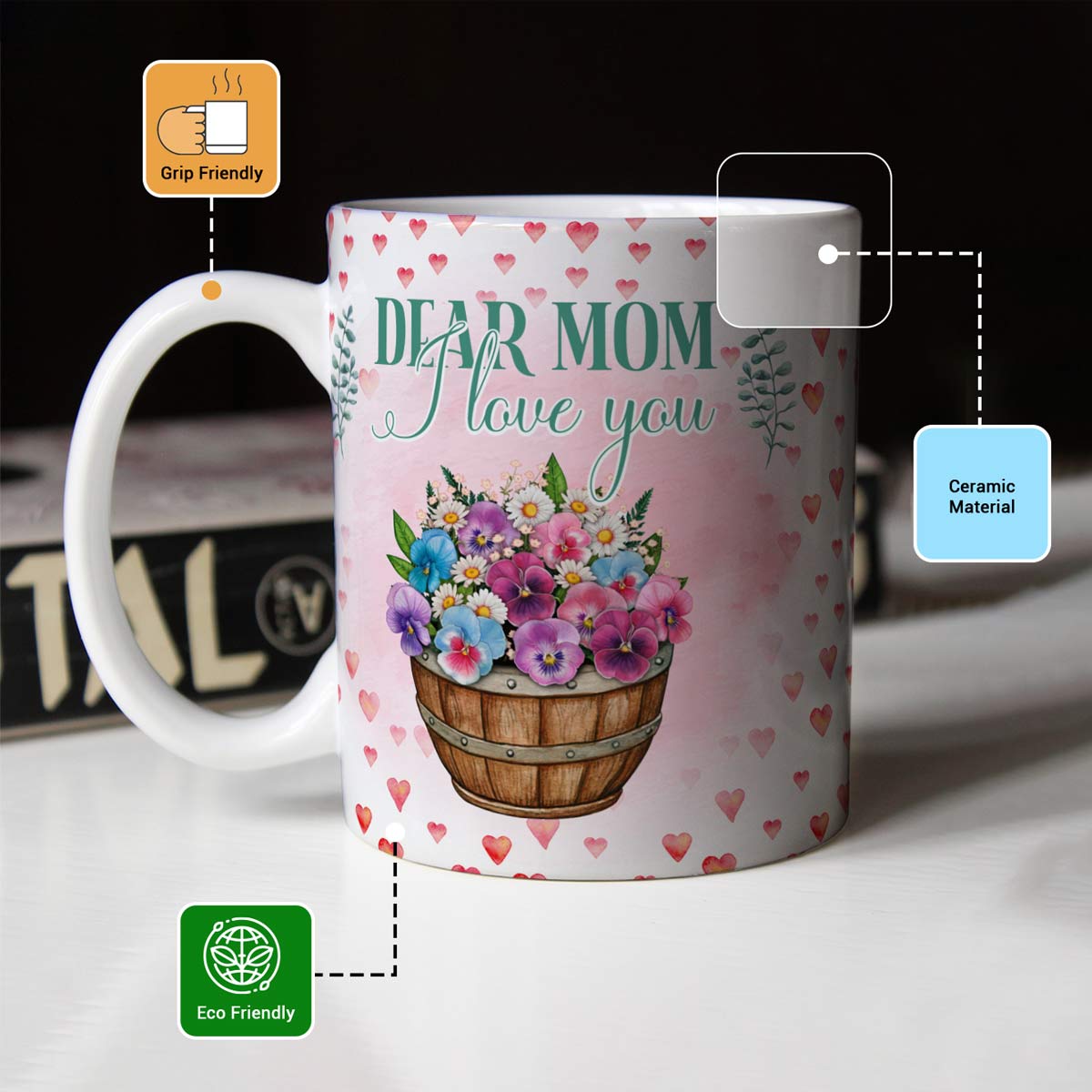 Dear Mom I Love You Coffee Mug Gift For Mother's Day-4