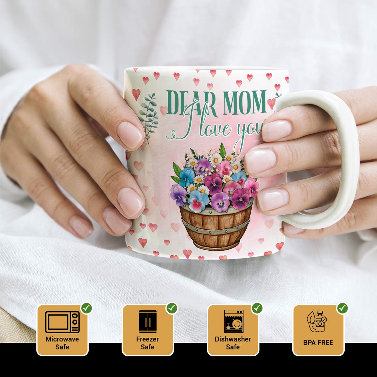 Dear Mom I Love You Coffee Mug Gift For Mother's Day-3