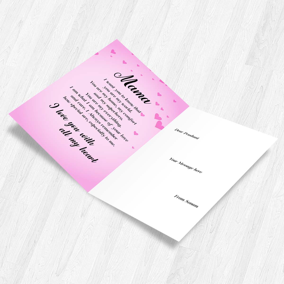 Personalized Love You Mom Mother's Day Greeting Card For Mom 2