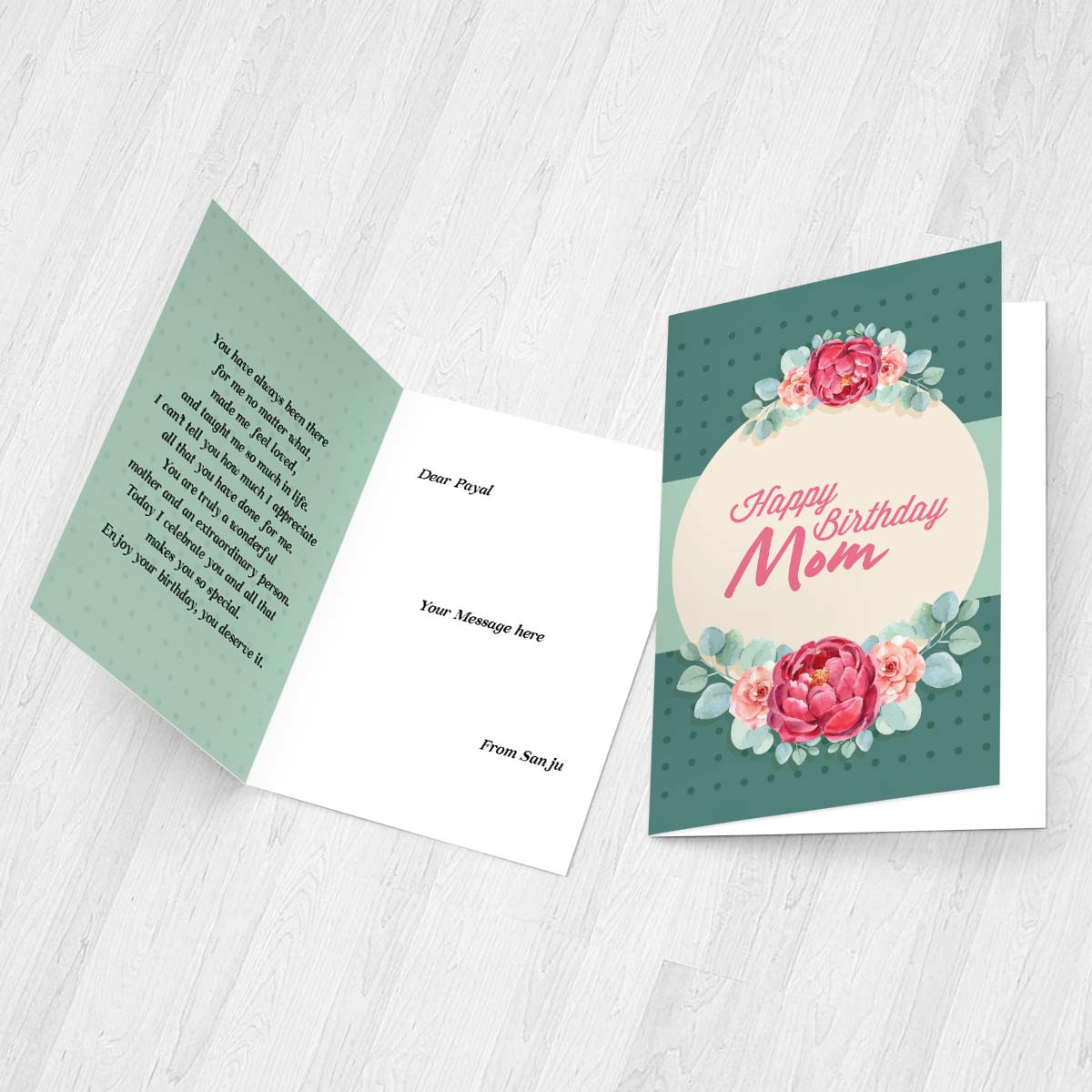 Personalised Happy Birthday Mom Greeting Card-3