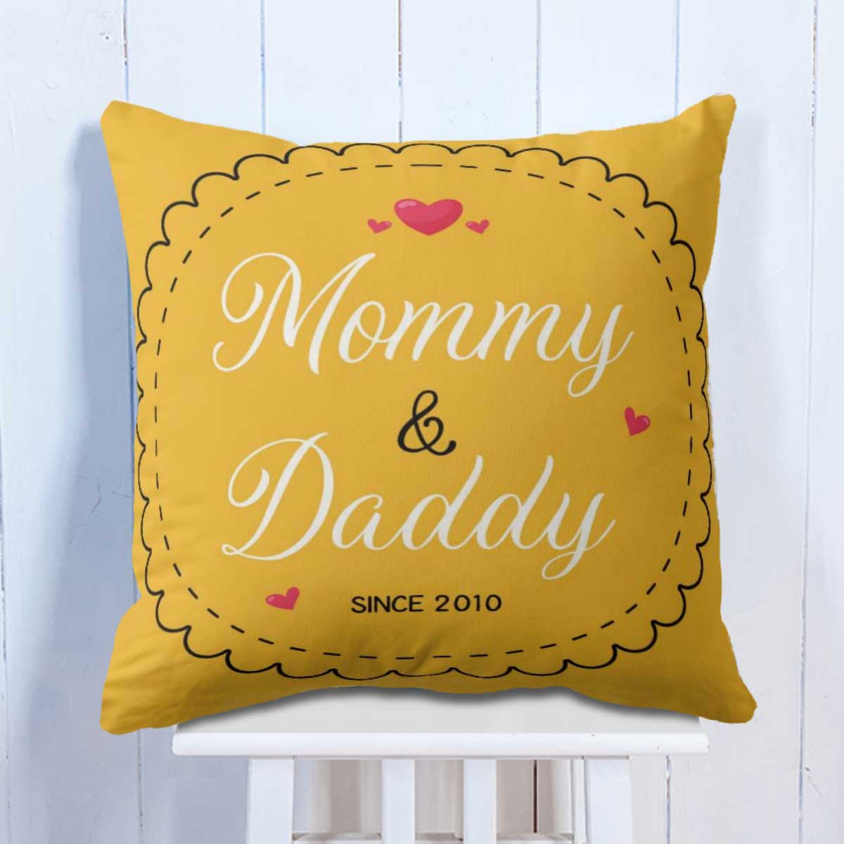 Personalised Mommy & Daddy Cushion for Anniversery