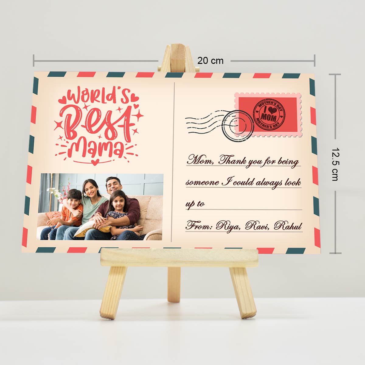 Customized World's Best Mama Postcard With Easel Gift For Mom 3