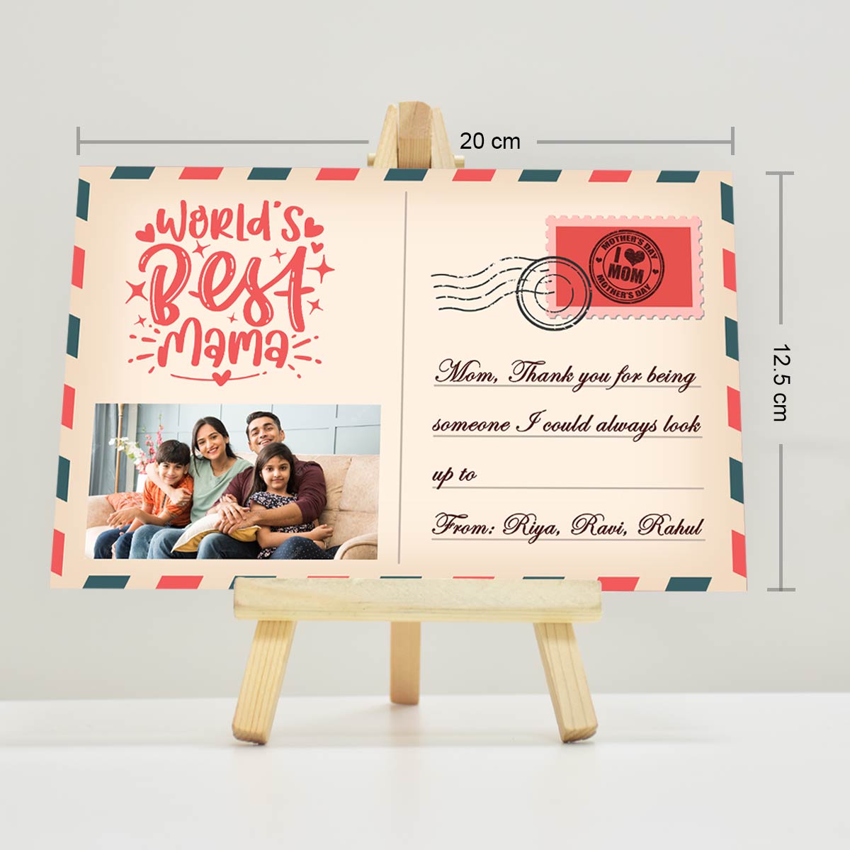 Personalised Mothers Day Postcard with Easel