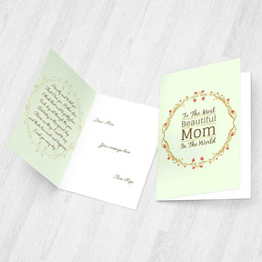 Personalised To the Most Beautiful Mom Greeting Card-3