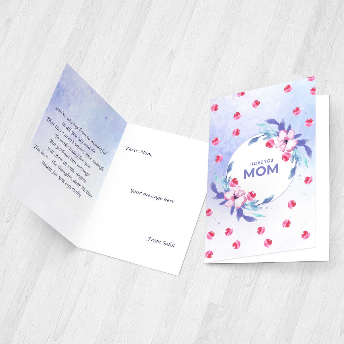 Personalised I Love You Mom Greeting Card-3