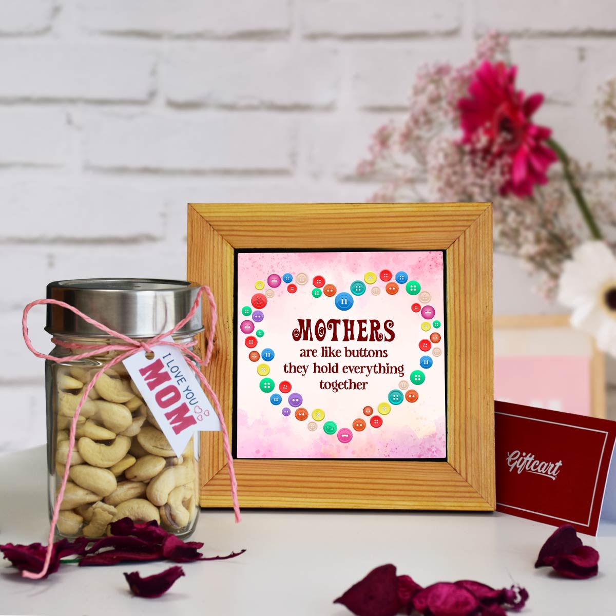 Mothers Day hamper with Cashew Nuts & table top-2