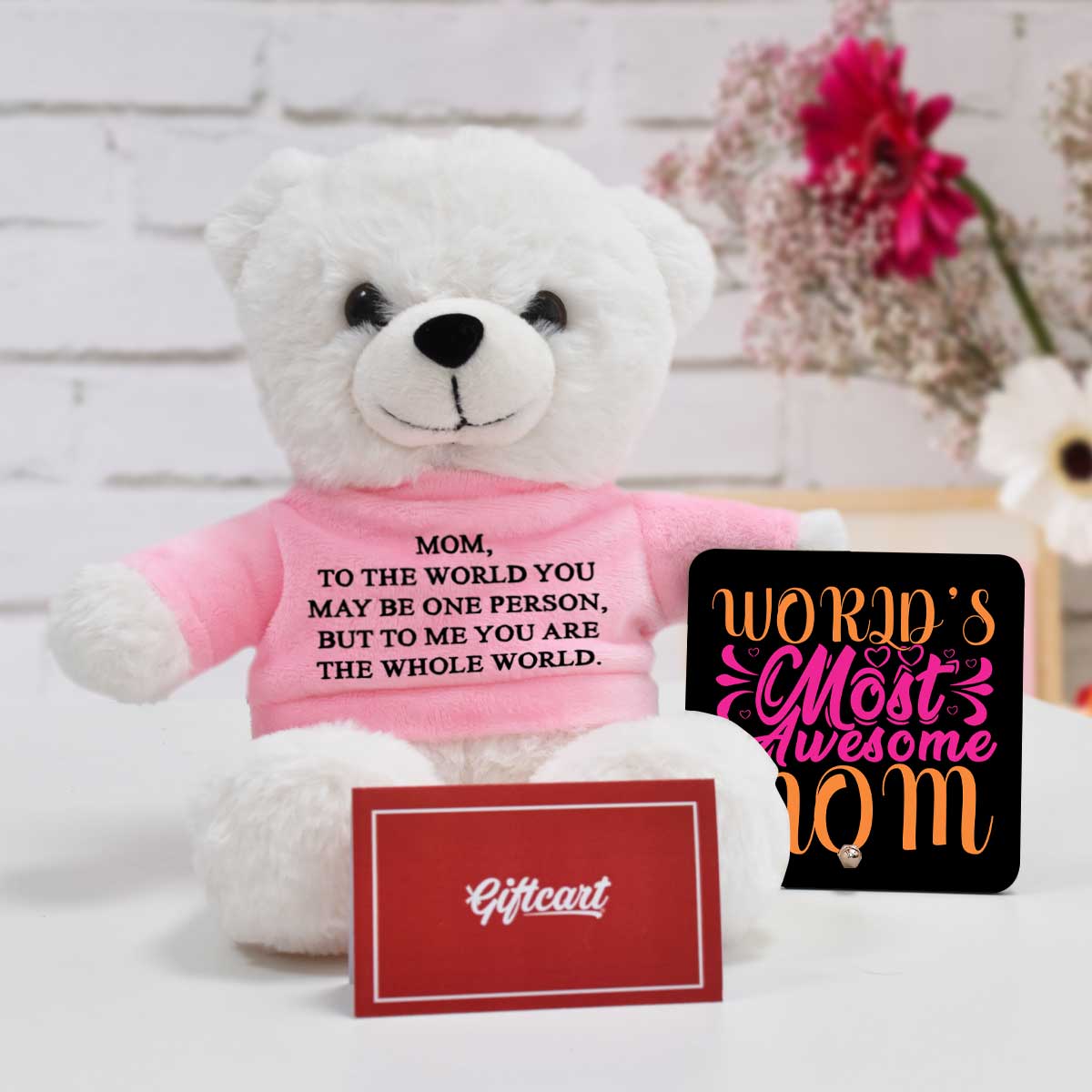 Table Top with Cute Teddy with Card set of 3 for Mom-1