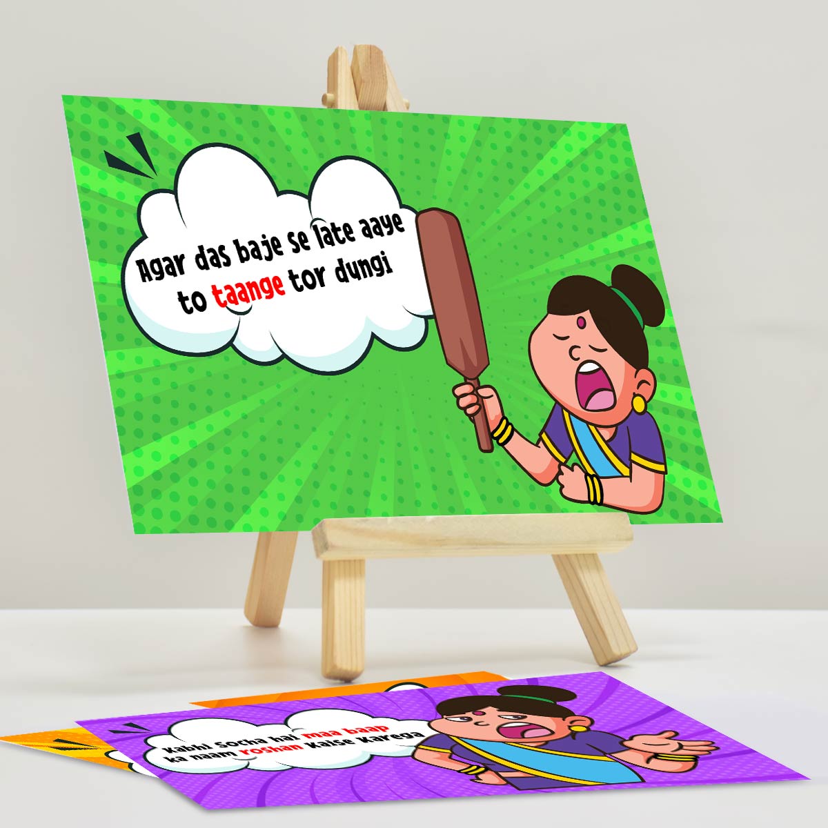 Hilarious Maa Ka Gyan, Mom's Words of Wisdom Easel with Cards-1