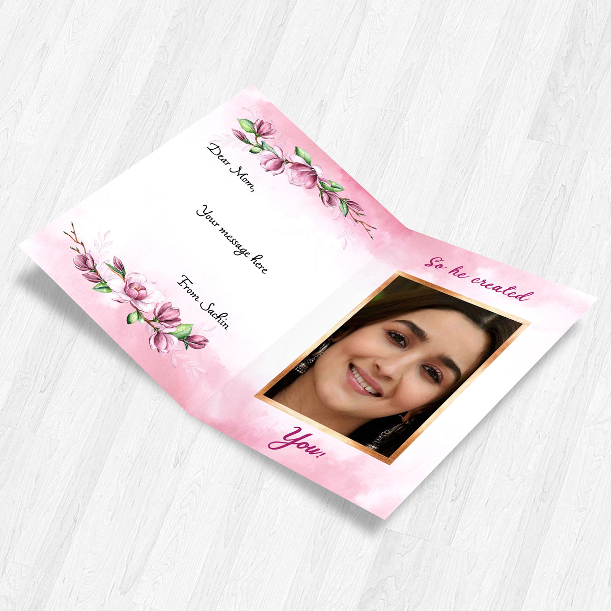 Personalised God Couldn't be everywhere Mirror Card