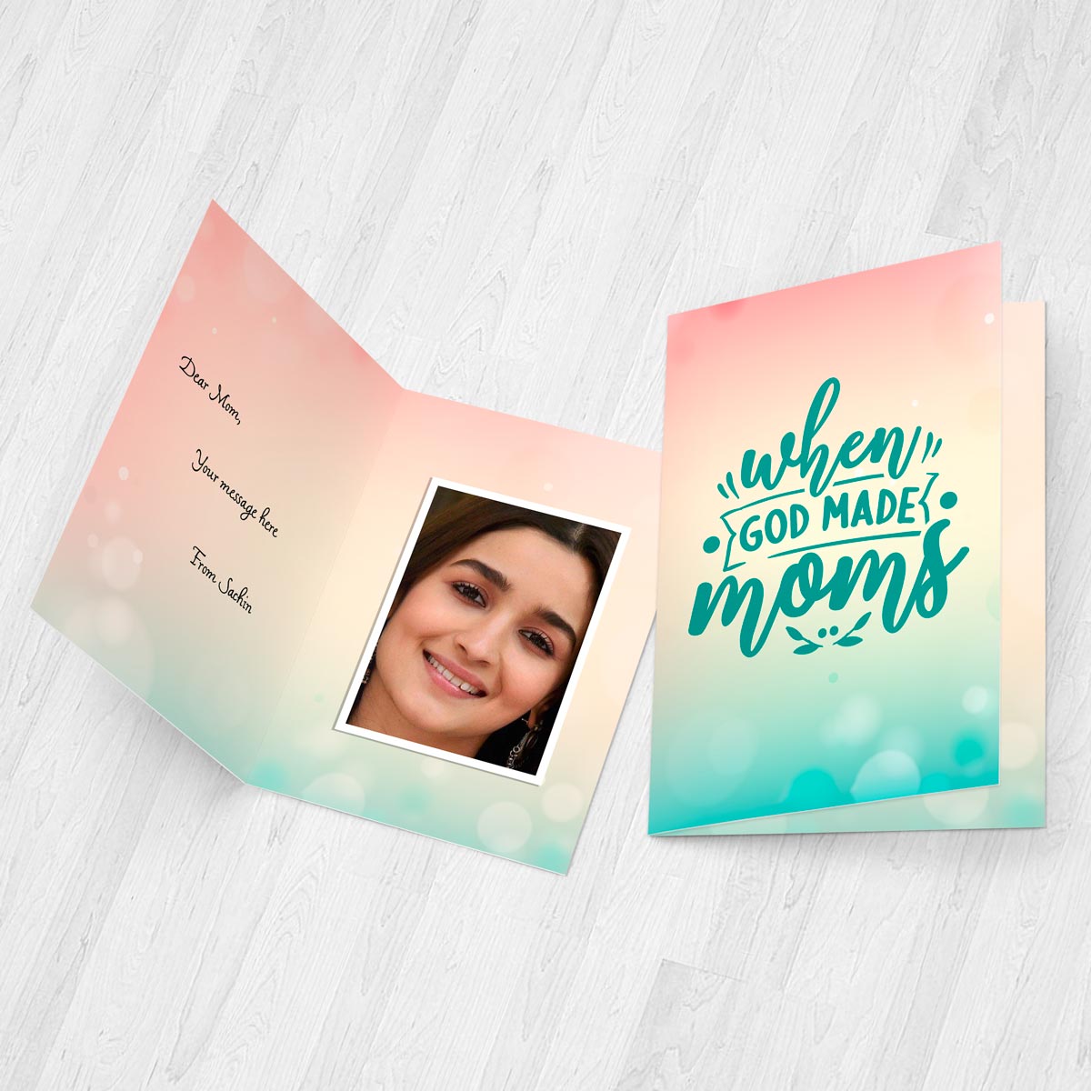 Personalised When God Made Moms Mirror Card