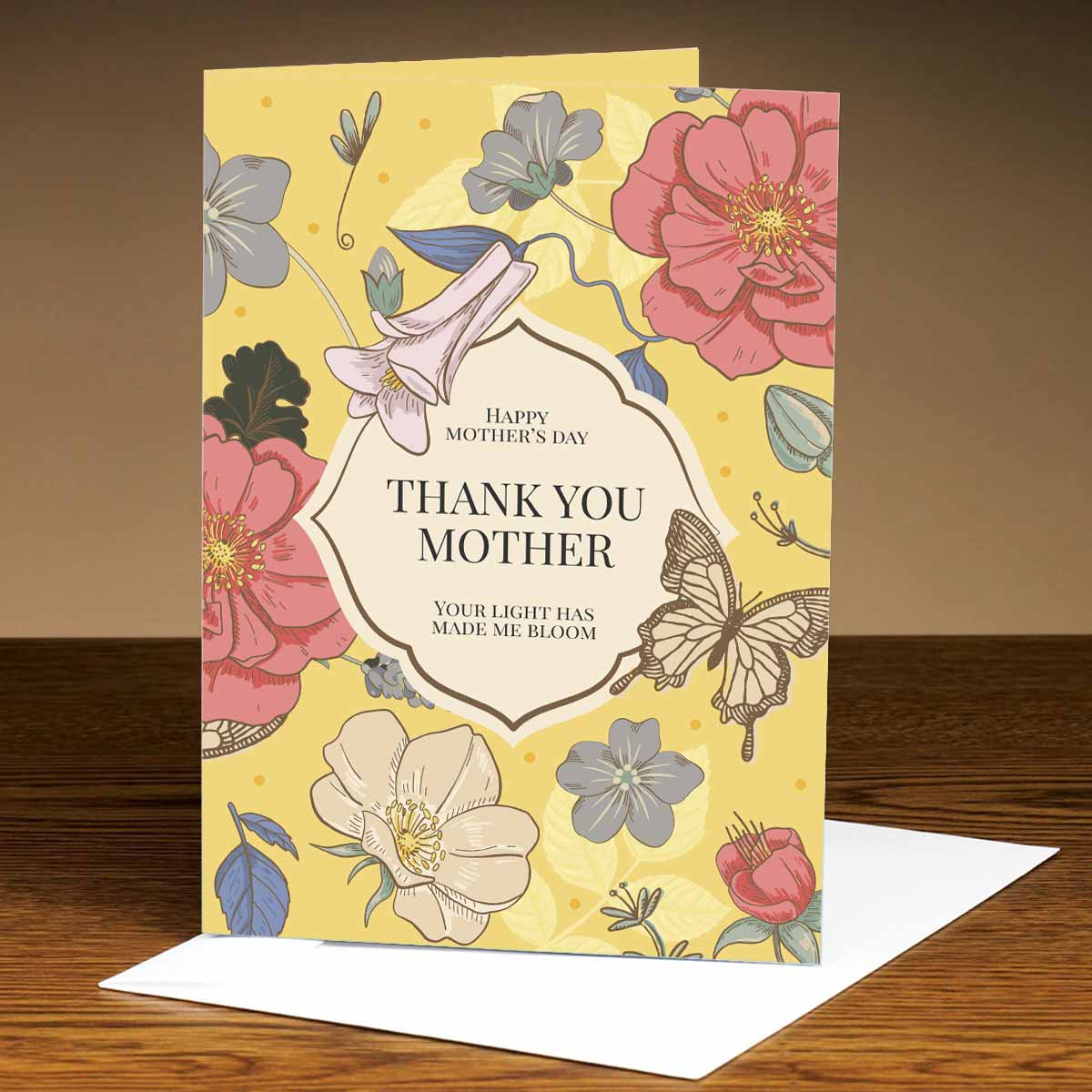 Personalized Thank You Mother Greeting Card Gift For Mom-1