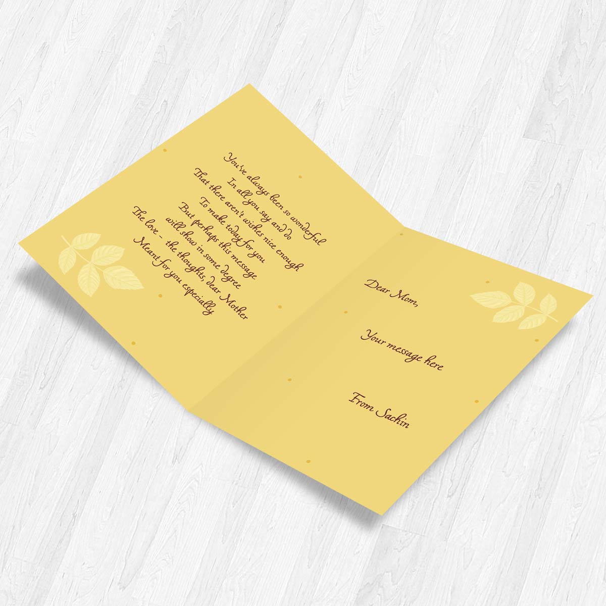 Personalized Thank You Mother Greeting Card Gift For Mom-3