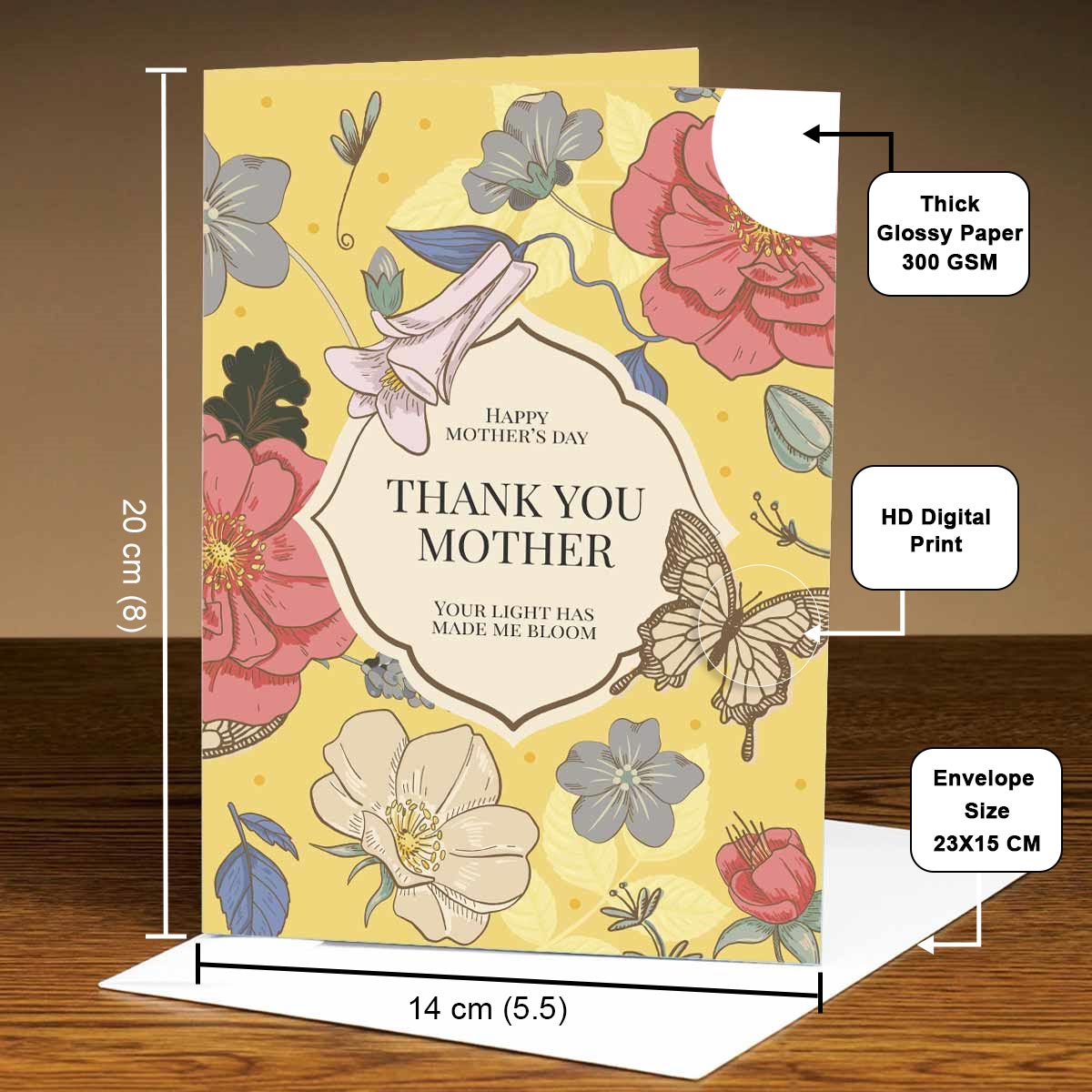 Personalized Thank You Mother Greeting Card Gift For Mom-4