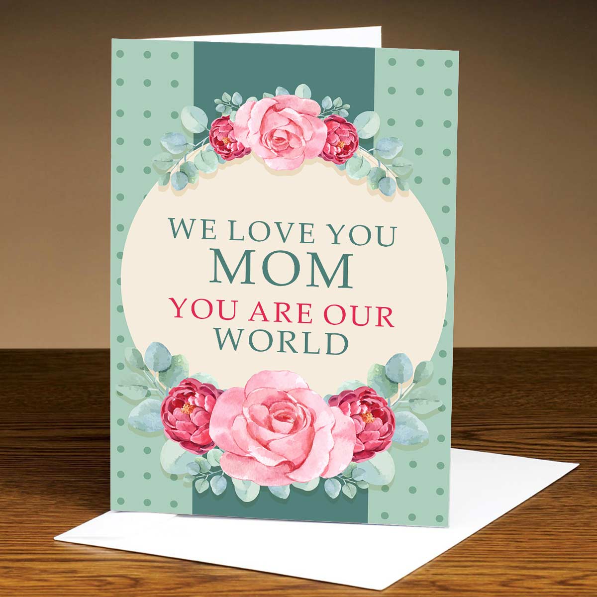 Customized We Love You Mom Greeting Card Gift For Mother's Day-1