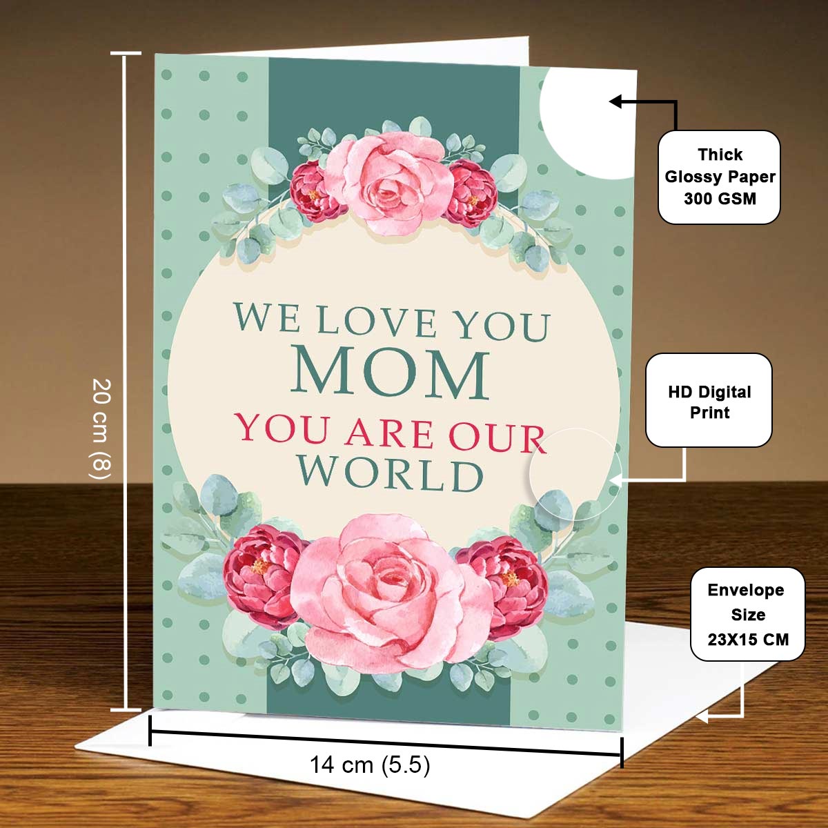 Customized We Love You Mom Greeting Card Gift For Mother's Day-4