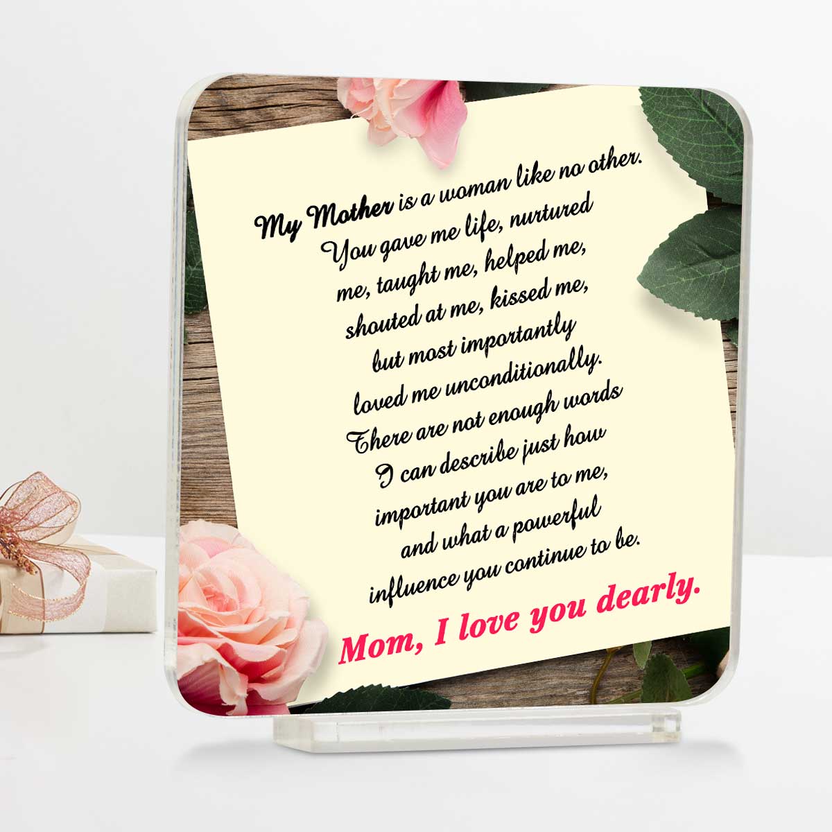 Personalized Mom I Love You Table Top Gift For Mother's Day-1